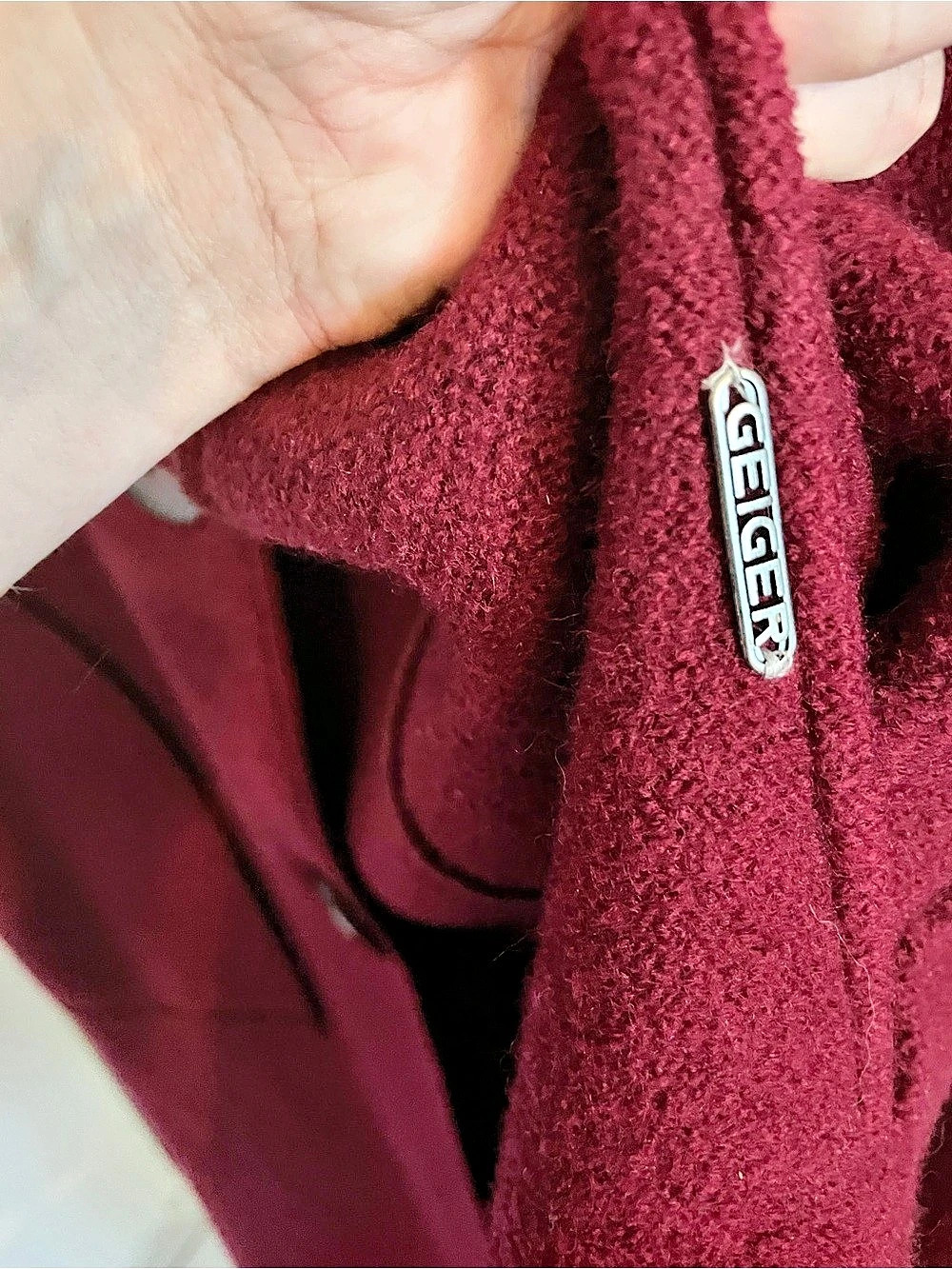 Vintage Geiger Raspberry Boiled Wool Long Coat Austria Sz EU 42 US 8 - Picture 9 of 16